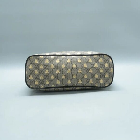 GUCCI Brown Bee Canvas Satchel 600-031425 - Picture 6 of 12